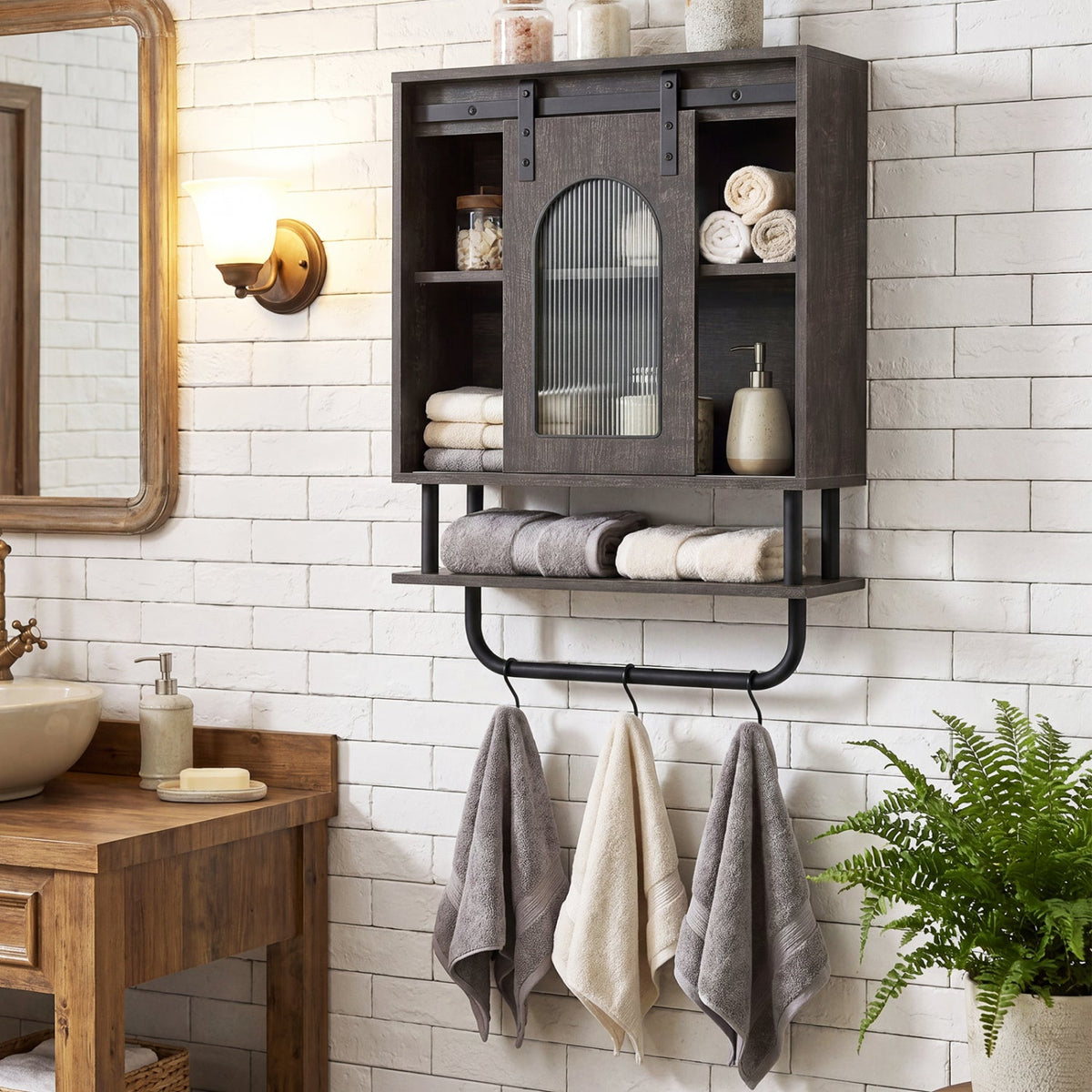Portable Closet with Pants Hangers and 2 Hanging Rods and 4 Storage Shelves