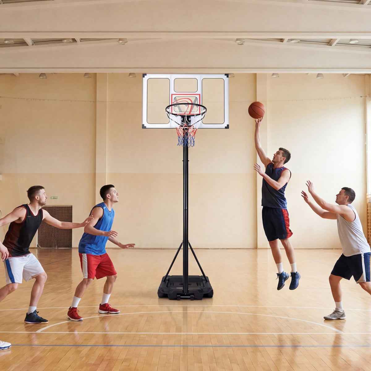 Portable Basketball Hoop Adjustable 4.1-10 Feet with Base