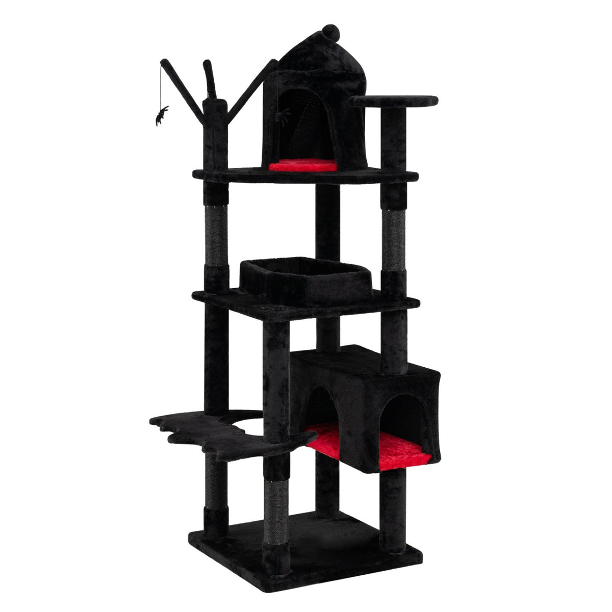 70-Inch Gothic Cat Tree with Castle and Coffin Bed