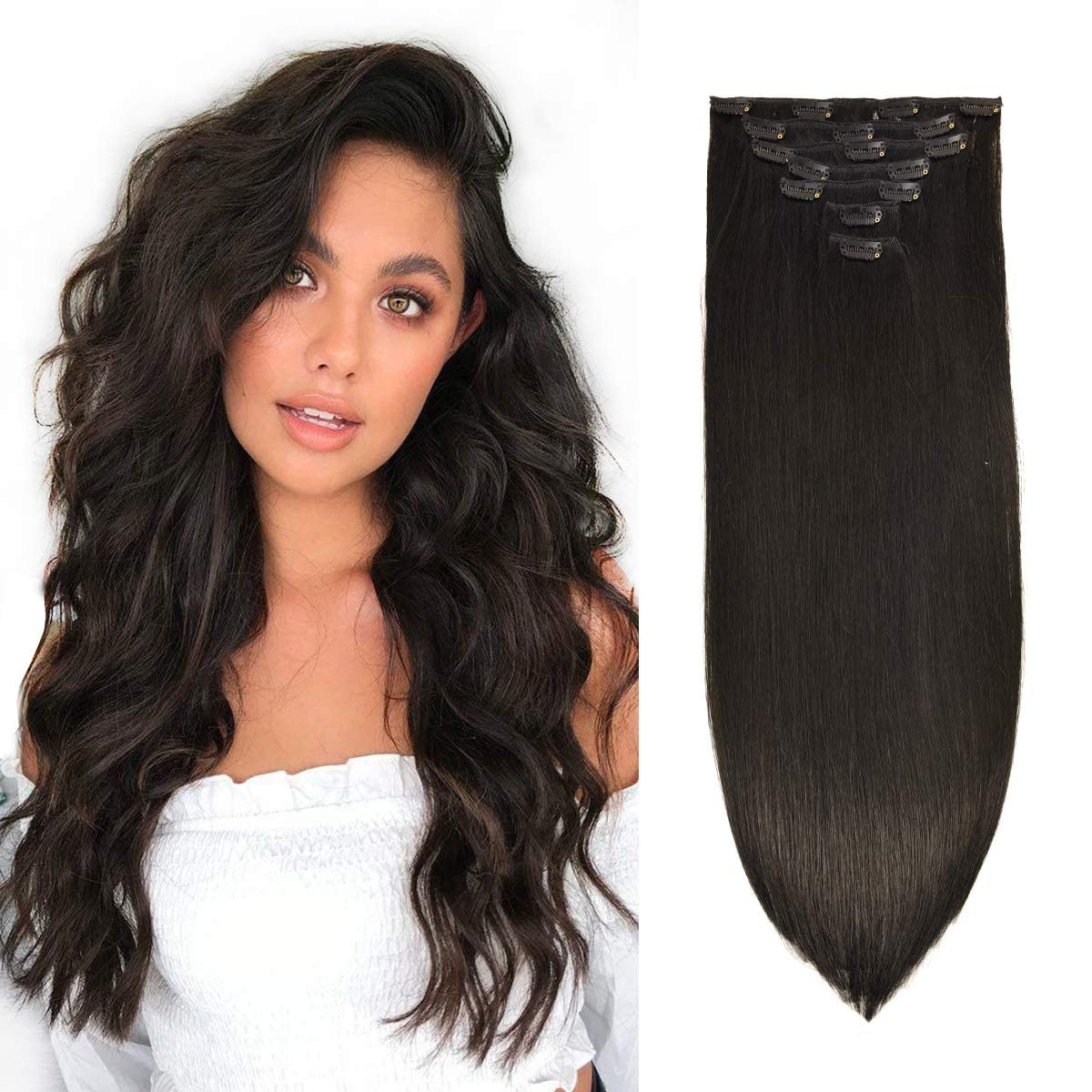 VIP Clip Extensions / Silky Straight - 24'' (170 g ) - ClipeX System
