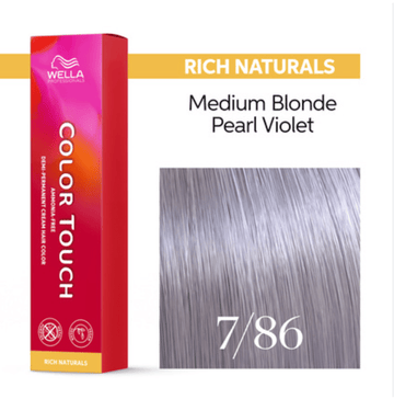 Wella Color Touch Rich Naturals Hair Color - 7/86 - Medium Blonde / Pearl Violet
