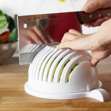 White Salad Cutter Bowl