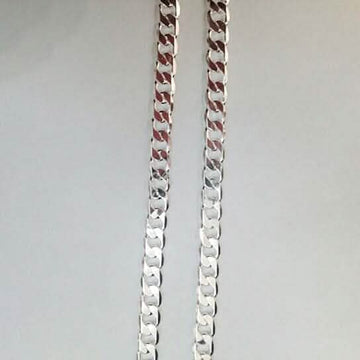 White Unisex Cuban Link Chain 24"
