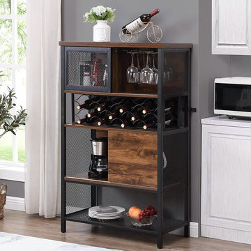Wine Bar Cabinet for Liquor and Glasses