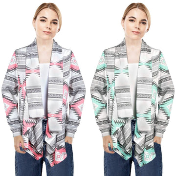 Women Open Front Long Sleeve Cardigan