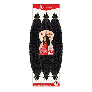X-Pression Braid Outre Crochet Braids X-Pression Twisted Up 3X Springy Afro Twist 24 in ( Color 2T1B/425